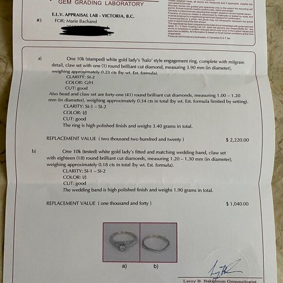 10KWG Diamond Bridal Set | Engagement & Wedding Ring - Picture 16 of 16